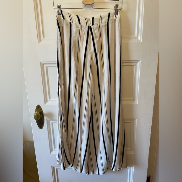 🌻Anthropologie White Striped Whited Wide Leg Pants - Picture 5 of 12